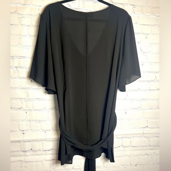 NWOT ELOQUII Women's Black Shirt with waist tie, Plus Size - Picture 3 of 4